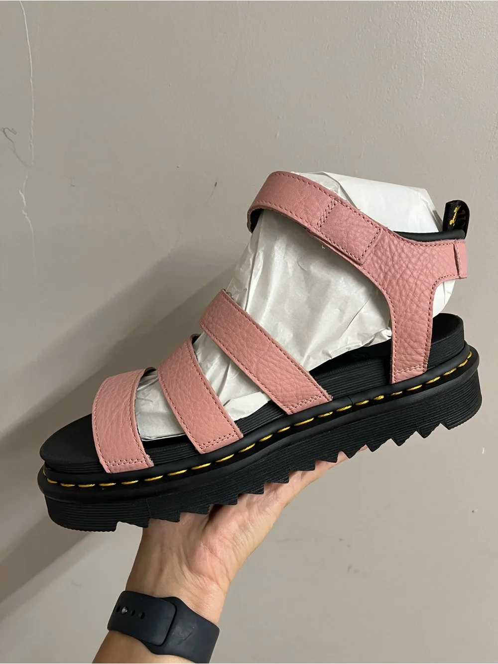 Dr. Martens Pink Leather Platform Sandals - Picture 3 of 4